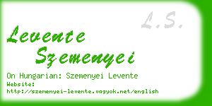 levente szemenyei business card